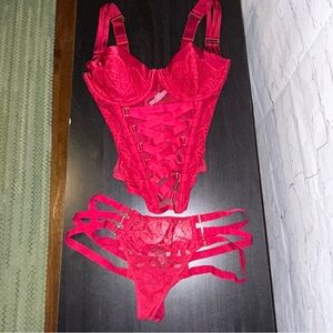 Victoria's Secret Corset lingerie set size 34D/M